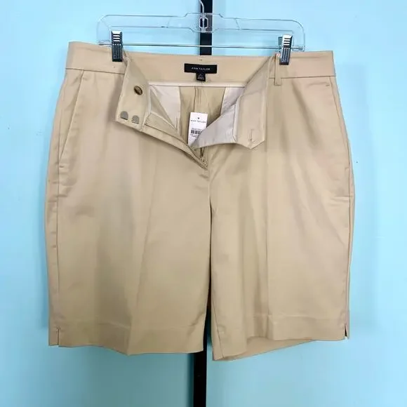 NWT Ann Taylor Curvy Tan Shorts Size 14 - Picture 3 of 5